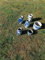 Cruches et pots  en grès émaillé bleu et gris., Jardin & Terrasse, Pots de fleurs, Enlèvement, Utilisé, Poterie, Intérieur