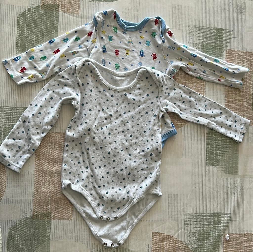 2 rompers lange mouw maat 80 (€2) (€1/stuk), Kinderen en Baby's, Babykleding | Maat 80, Ophalen, Gebruikt