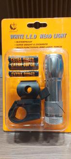 Fietslamp inclusief batterijen en houder, Ophalen, Waterbestendig, Batterij, Voorlicht