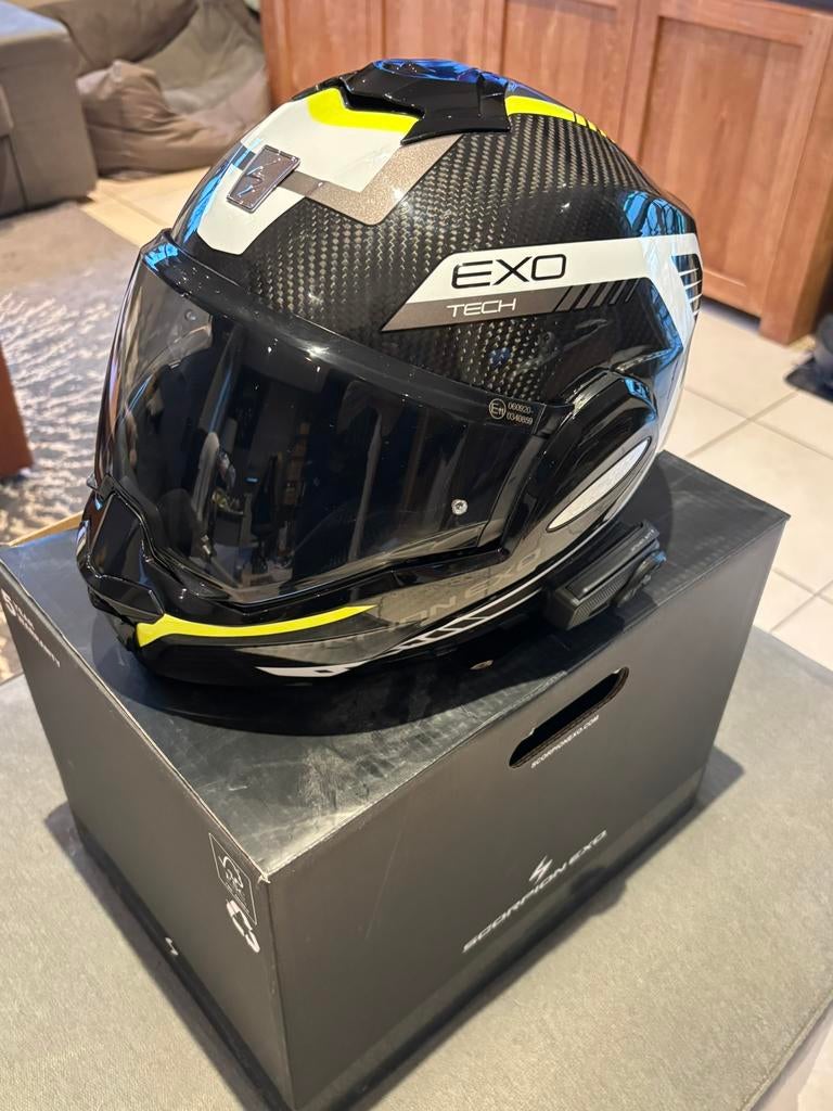 Casque moto Scorpion Exo-Tech Evo Carbon + Intercom, Enlèvement, L