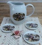 Porseleinen Ot en Sien melkkan, 3 kopjes en nog 2 thee tips, -, Comme neuf, Autres types, Autres styles