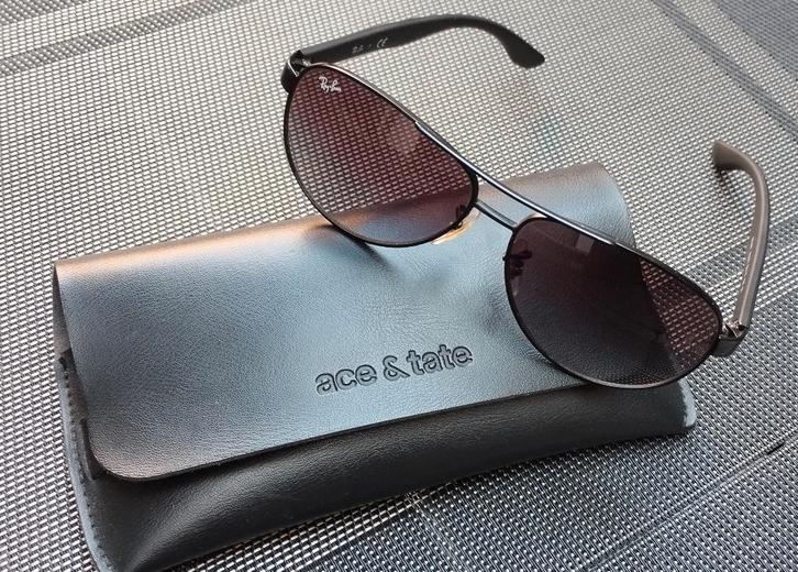 Ray-Ban RB3457 Aviator zonnebrill met Ace  & Tate leer zak, Bijoux, Sacs & Beauté, Lunettes de Soleil & Lunettes | Hommes, Comme neuf