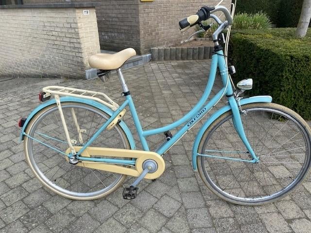 Dames Fiets Blauw-Beige, Ophalen, Gebruikt, 47 tot 50 cm, Versnellingen