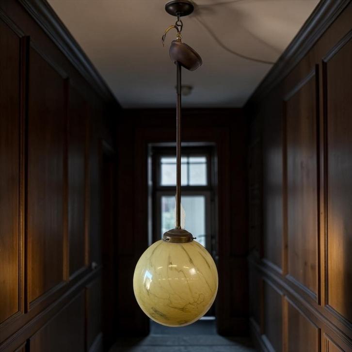 lampe art déco vintage teintée de marbre, lampe à boule, Antiquités & Art, Antiquités | Éclairage, Enlèvement