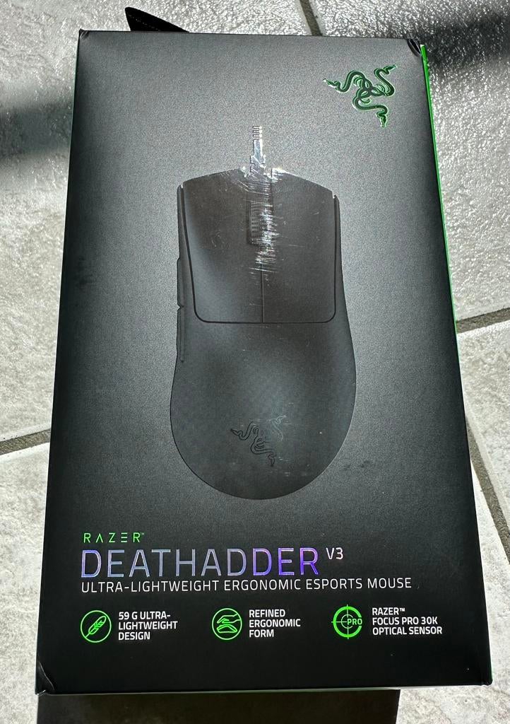 Razer DeathAdder V3 Ultra-Lightweight Gaming Esports Mouse, Computers en Software, Muizen, Zo goed als nieuw, Muis, Gaming muis