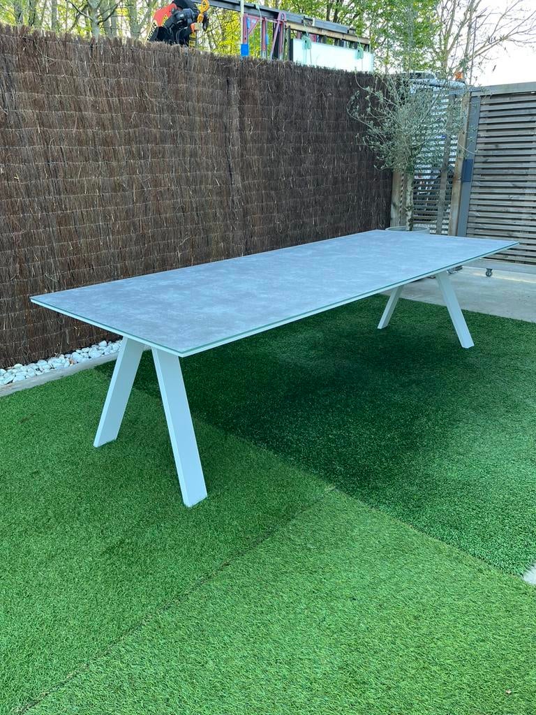 Nieuwe tuintafel Bristol wit alu, Jardin & Terrasse, Tables de jardin, Neuf, Rectangulaire, Aluminium, Enlèvement