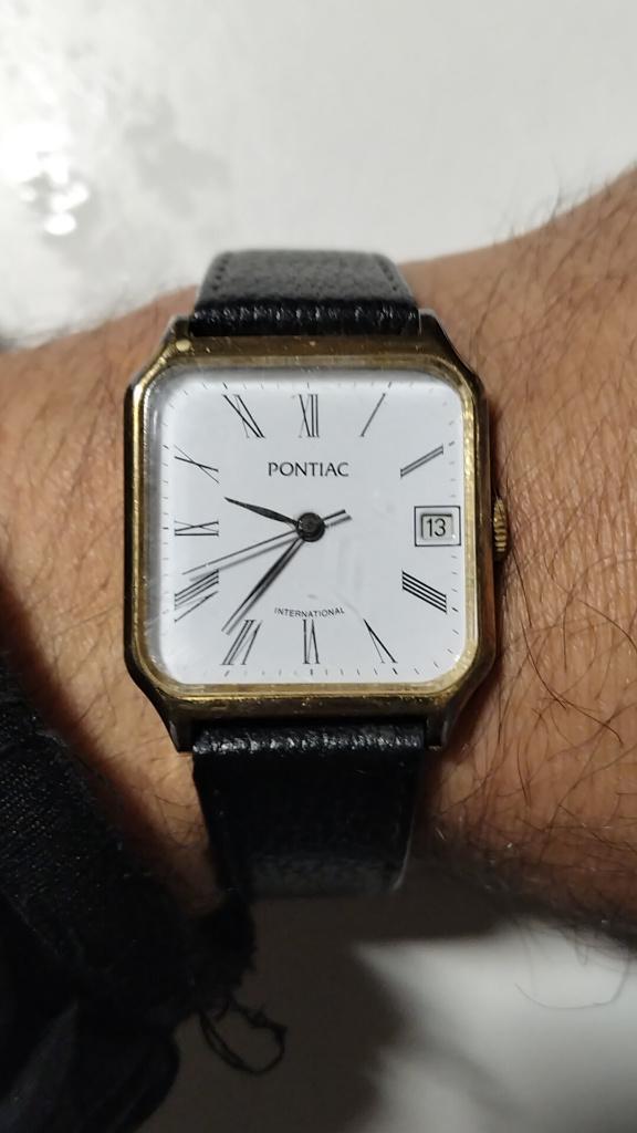 Pontiac Vintage, Montre-bracelet, Autres marques, Enlèvement ou Envoi, Cuir