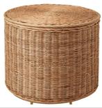 rotan 3 in 1: poef / bijzettafel / opbergmand, Huis en Inrichting, Ophalen, Minder dan 45 cm, Minder dan 55 cm, Rond