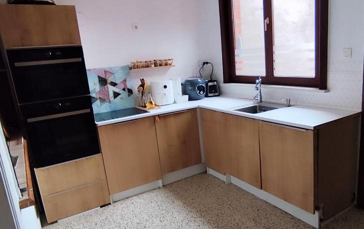 Cuisine équipée, Maison & Meubles, Cuisine | Cuisines complètes, Comme neuf, Cuisine d'angle, Blanc, Bois, Enlèvement