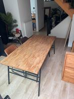 Eettafel met behoorde lederen stoelen + bankje, Huis en Inrichting, Tafels | Eettafels, Ophalen, Zo goed als nieuw