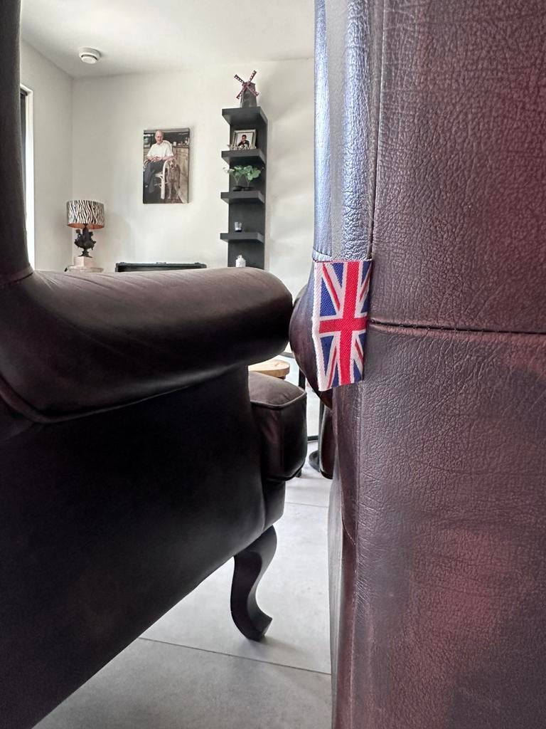 Set van 2 1-zetels, 1-3 zit, 1- 2 zit Chersterfield Marron, Ophalen, Gebruikt, Chesterfield, Leer