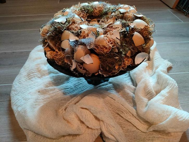 Handgemaakte paaskrans in natuurlijke materialen, Divers, Pâques, Neuf, Enlèvement