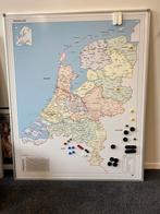 Magnetische, whiteboard kaart van Nederland, Huis en Inrichting, Woonaccessoires | Memoborden, Ophalen, Zo goed als nieuw