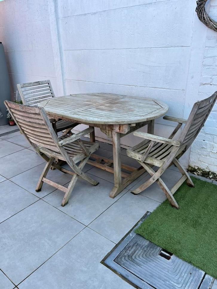 Set de jardin en bois de teck, Jardin & Terrasse, Ensembles de jardin, Comme neuf, Salons de jardin, Bois, Enlèvement