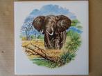 Carreau tuile vintage avec éléphant carreau poterie éléphant, Enlèvement ou Envoi
