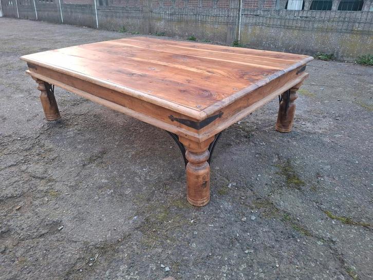 Massieve Rustiek Koloniale Salontafel, Huis en Inrichting, Tafels | Salontafels, Ophalen
