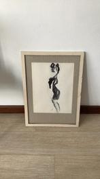 Minimalistisch portret in waterverf van Frank Gryffroy, Antiquités & Art, Art | Peinture | Moderne, Enlèvement