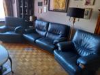Blauwe leren lounge, Ophalen, Gebruikt, Leer