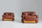 Set vintage italiaanse design fauteuils cognac, Ophalen
