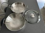 WMF Wokpan Macao Wadjan - 4-delig - Ø 36 cm - RVS, Ophalen, Inox, Nieuw, Keramische plaat
