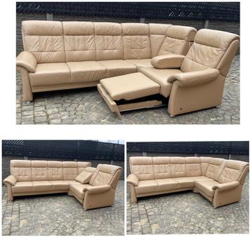 Salon en coin en cuir avec relax beschikbaar voor biedingen