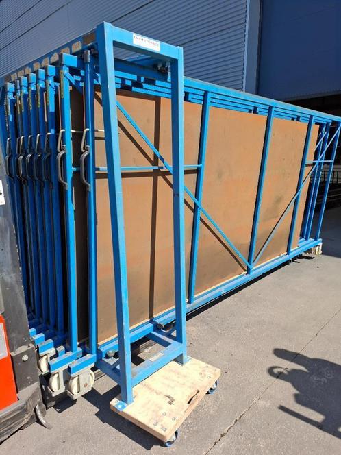 Platenrek Te koop: robuust platenrek met verrolbare schabben, Zakelijke goederen, Machines en Bouw | Houtbewerking, Ophalen