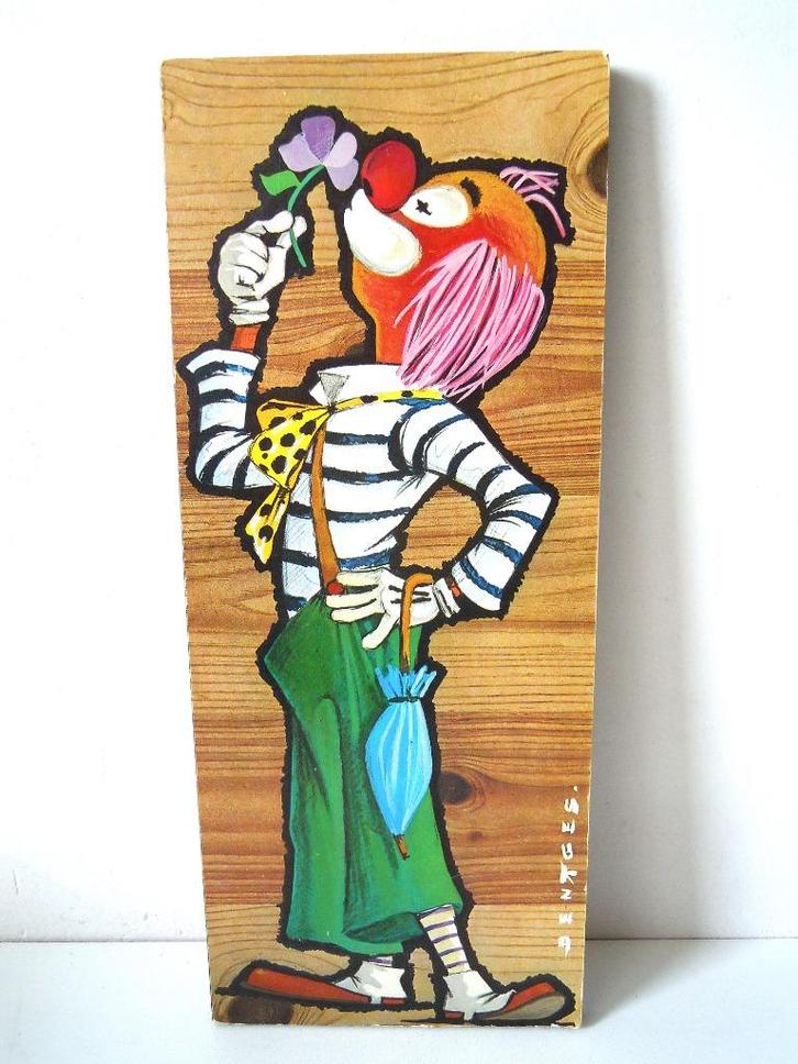 Plaque murale vintage avec clown 2, Collections, Rétro, Enlèvement ou Envoi