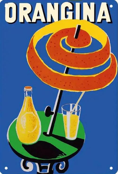 Reclamebord vintage Orangina - mancave poolhouse nieuw, Verzamelen, Merken en Reclamevoorwerpen, Nieuw, Reclamebord, Ophalen of Verzenden