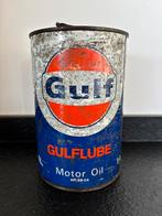 Ancien bidon d’huile gulf olieblik : 10 euros, Ophalen of Verzenden, Zo goed als nieuw