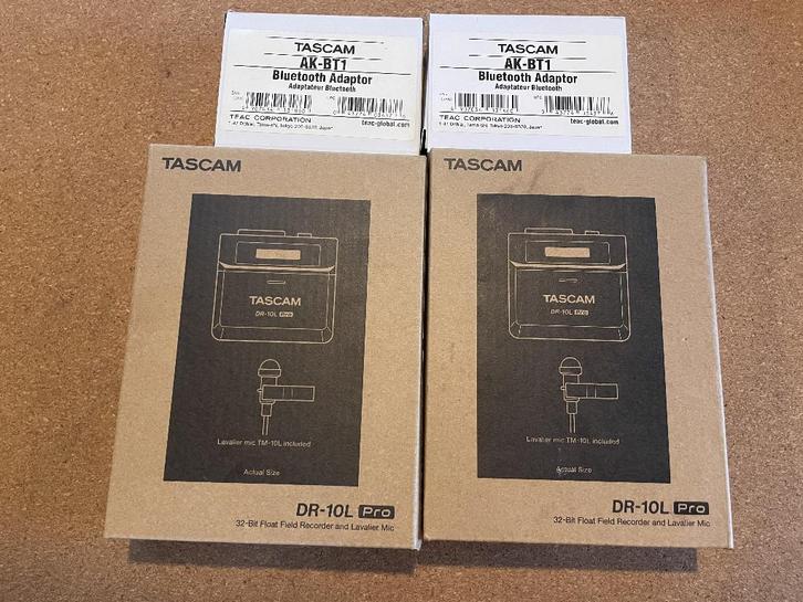 2X Tascam DR-10L PRO + micro cravate + adaptateur BT, Audio, Tv en Foto, Bandrecorder, Ophalen of Verzenden