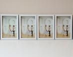 4 witte fotokadertjes kunststof frame 10x15, Minder dan 50 cm, Nieuw, Kunststof, Minder dan 50 cm