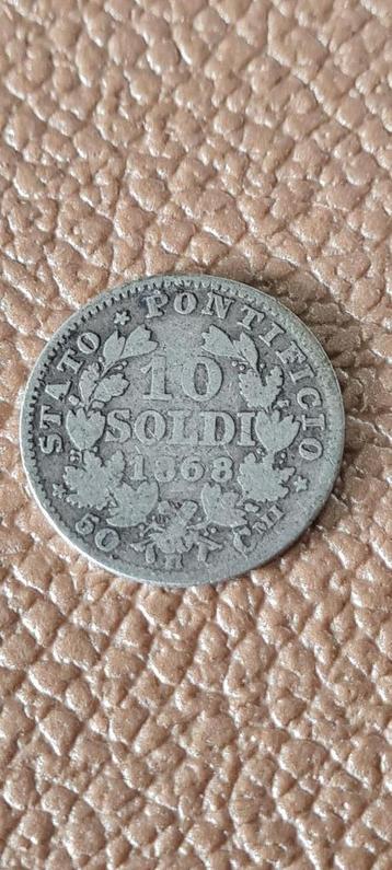Vaticaanstad munt 10 Soldi 1868 zilver. beschikbaar voor biedingen