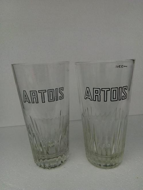 Deux anciens verres ARTOIS différents, Collections, Marques de bière, Utilisé, Verre ou Verres, Stella Artois, Enlèvement ou Envoi