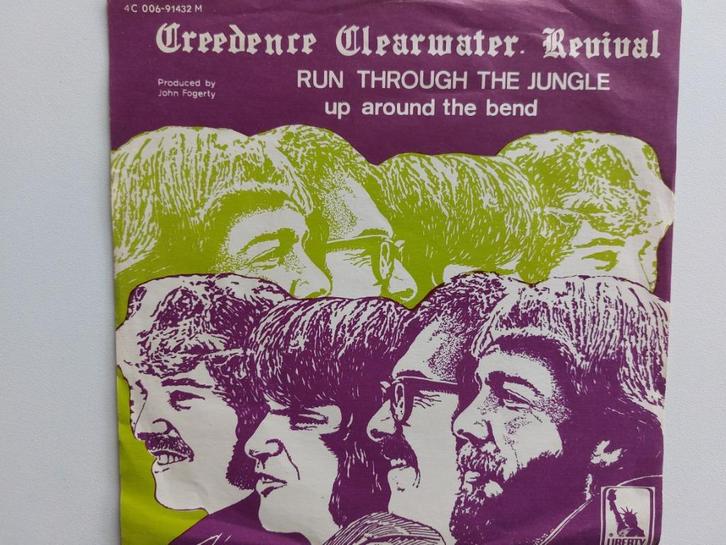 C.C.R.- Run Through The Jungle/Up Arond The Bend(1970), Cd's en Dvd's, Vinyl Singles, Rock en Metal, Ophalen of Verzenden