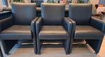3 zwarte stoelen met wieltjes (+ 1 stoel extra), Huis en Inrichting, Stoelen, Ophalen, Zo goed als nieuw, Drie