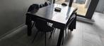 Massief houten tafel + 6 stoelen, Huis en Inrichting, Tafels | Eettafels, Ophalen, Zo goed als nieuw