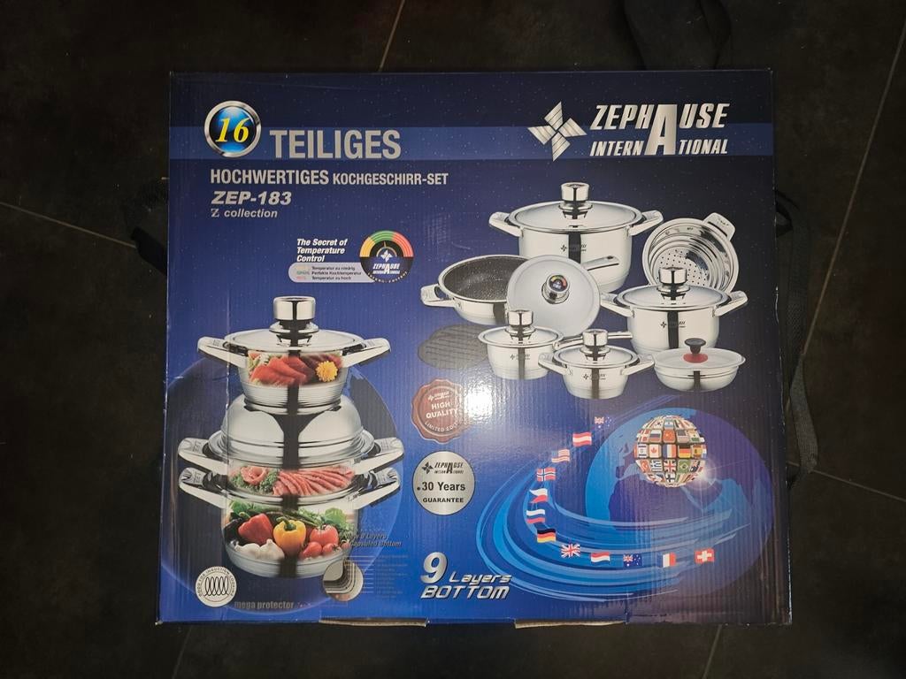 Roestvrijstalen keukenset - 16 stuks, merk Zepha, Ophalen, Inox, Inductieplaat, Nieuw