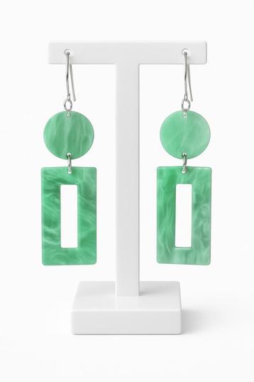 Boucles d'oreilles en jade, Neuf, Vert, Envoi, Argent