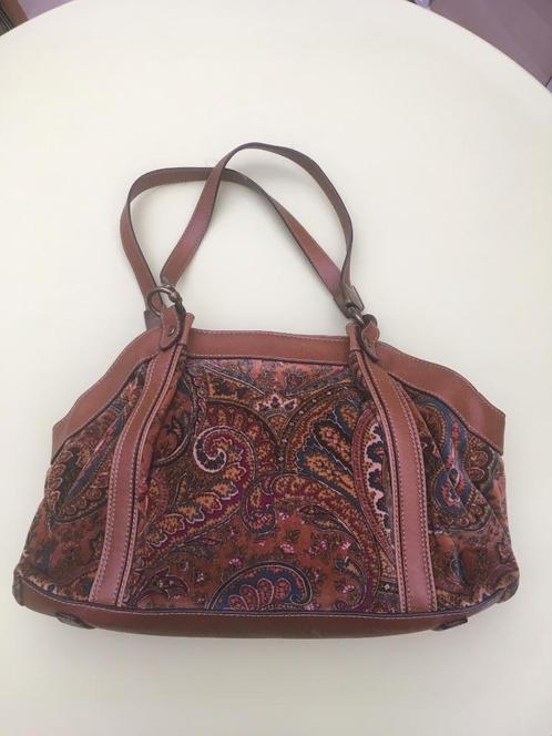 Handtas in stof met lederlook. Merk: Liz Claiborne. Vintage., Handtassen en Accessoires, Tassen | Damestassen, Gebruikt, Handtas