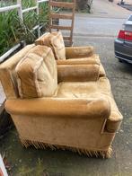 Ensemble de canapé 3 lits vintage ocre en velours, Enlèvement, Neuf, Tissus