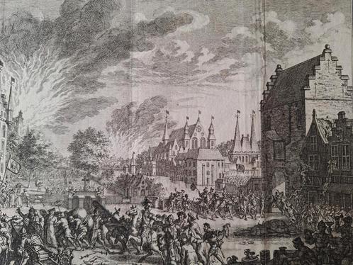 Gravure 's Graavenhaage geplonderd door  Maarten van Rossum, Antiek en Kunst, Kunst | Etsen en Gravures, Ophalen of Verzenden