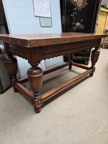 Table basse robuste vintage ancienne table d'appoint en bois