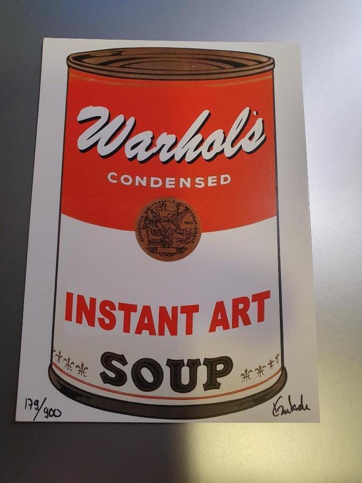 Sam Kautsch, Warhol's instant art soup, print, Antiek en Kunst, Kunst | Litho's en Zeefdrukken, Ophalen of Verzenden