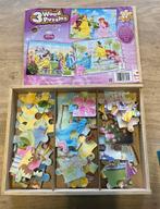 3 Disney prinsessen puzzels van 24 stukken, Kinderen en Baby's, Gebruikt, 10 tot 50 stukjes, Ophalen of Verzenden, Van hout