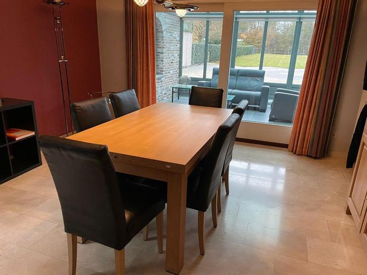 Tafel massief eik uitklapbaar, Huis en Inrichting, Tafels | Eettafels, Ophalen