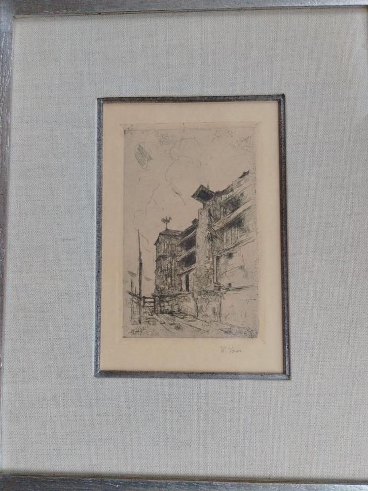 Walter Vaes  1882 - 1958  Stadsgevel, Antiek en Kunst, Kunst | Etsen en Gravures, Verzenden