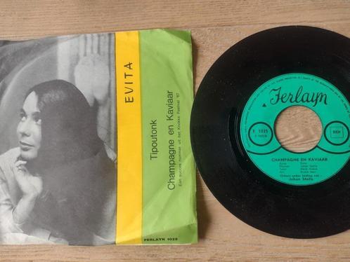 7" single EVITA: TIPOUTONK-CHAMPAGNE EN KAVIAAR (1967), Cd's en Dvd's, Vinyl Singles, Gebruikt, Single, Nederlandstalig, 7 inch