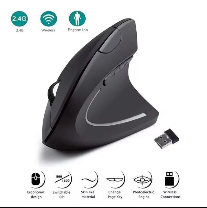 Souris Verticale sans Fil Ergonomique - Repose Pouce, Main,, Informatique & Logiciels, Souris, Comme neuf, Souris, Sans fil, Ergonomique