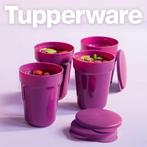 Tupperware - Aloha Bekers 470ml, Huis en Inrichting, Nieuw, Beker of Kan, Ophalen of Verzenden, Paars