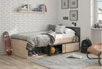 Erquy 1-persoonsbed - Blank eiken/zwart
